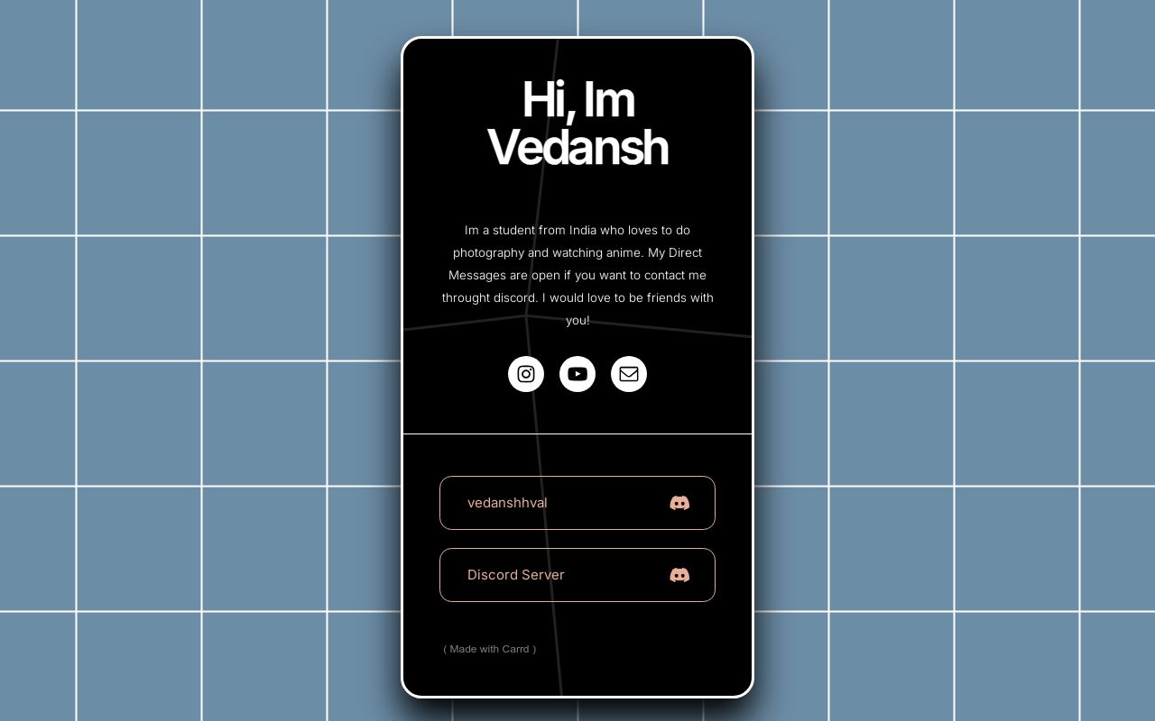 Carrd profile picture for @vedansh